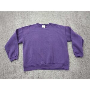 Tultex Sweater Mens L Purple Pullover Crew Neck Maximum‎ Sweats Made in USA